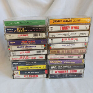 Country and Western Cassette Tapes 1980s 1990s Lot of 22